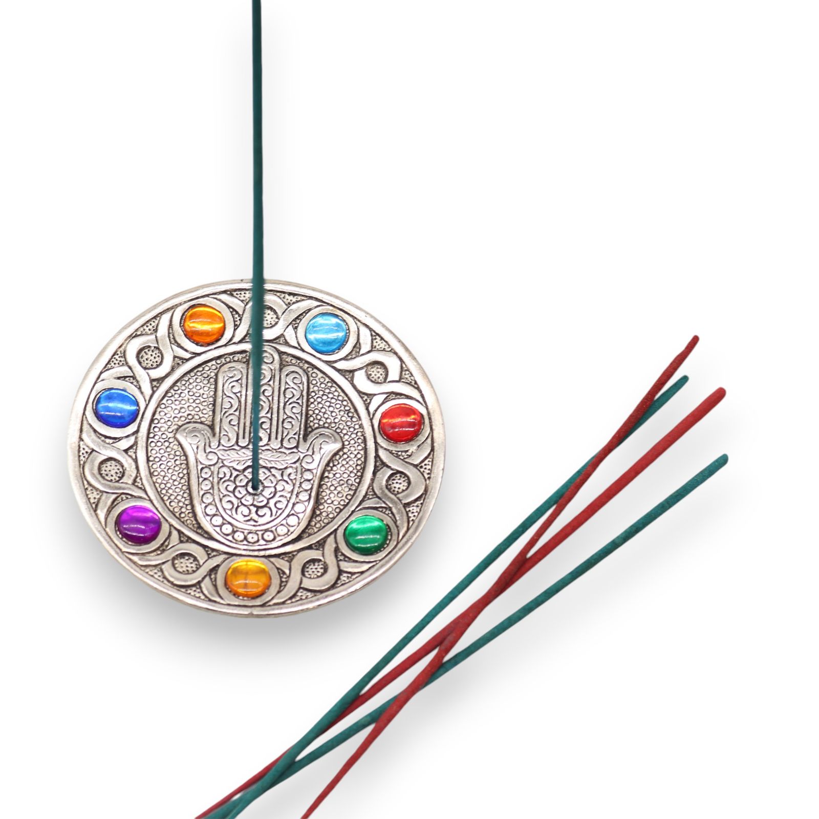 Räucherhalter – sieben Chakra Hamsa 11.5 cm – Bild 2