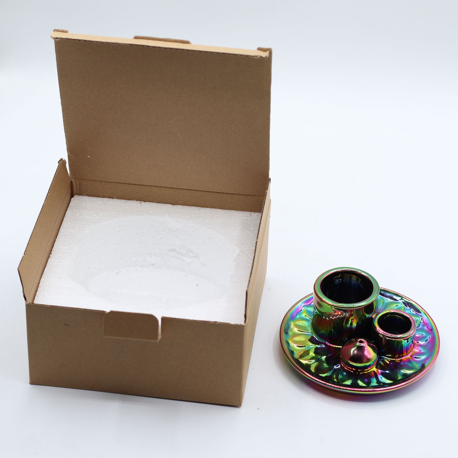Räucherhalter – Palo Santo & Räucher – Mandala – Metalic Regenbogen – Bild 5