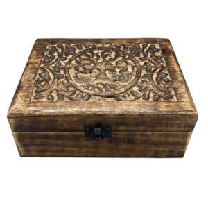 Holzbox für Erinnerungsstücke – groß 20 × 15 × 7,5 cm – Lebensbaum