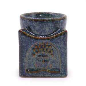 Buddha-Duftlampe, quadratisch – gedecktes Blau