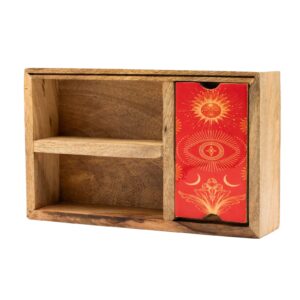 Tarotbox mit drei Fächern und Kartenhalter