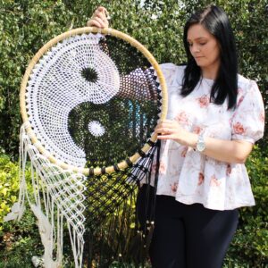 Bali-Traumfänger – extra groß Yin-Yang D: 50 cm
