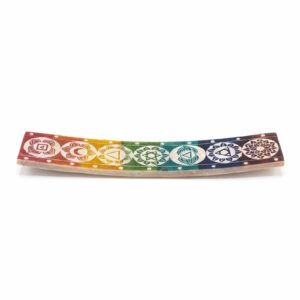 Räucherhalter – Speckstein sieben Chakra – 26x5 cm