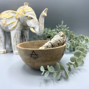 Räucherhalter – aus Holz Räucher – und Ritualschale – Four Elements – 14x7 cm