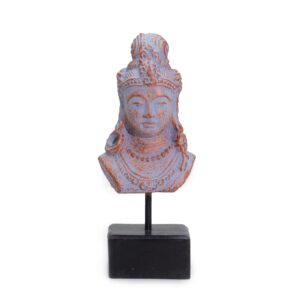 Figur „Java-Prinzessin“ auf Ständer – blau und kupferfarben