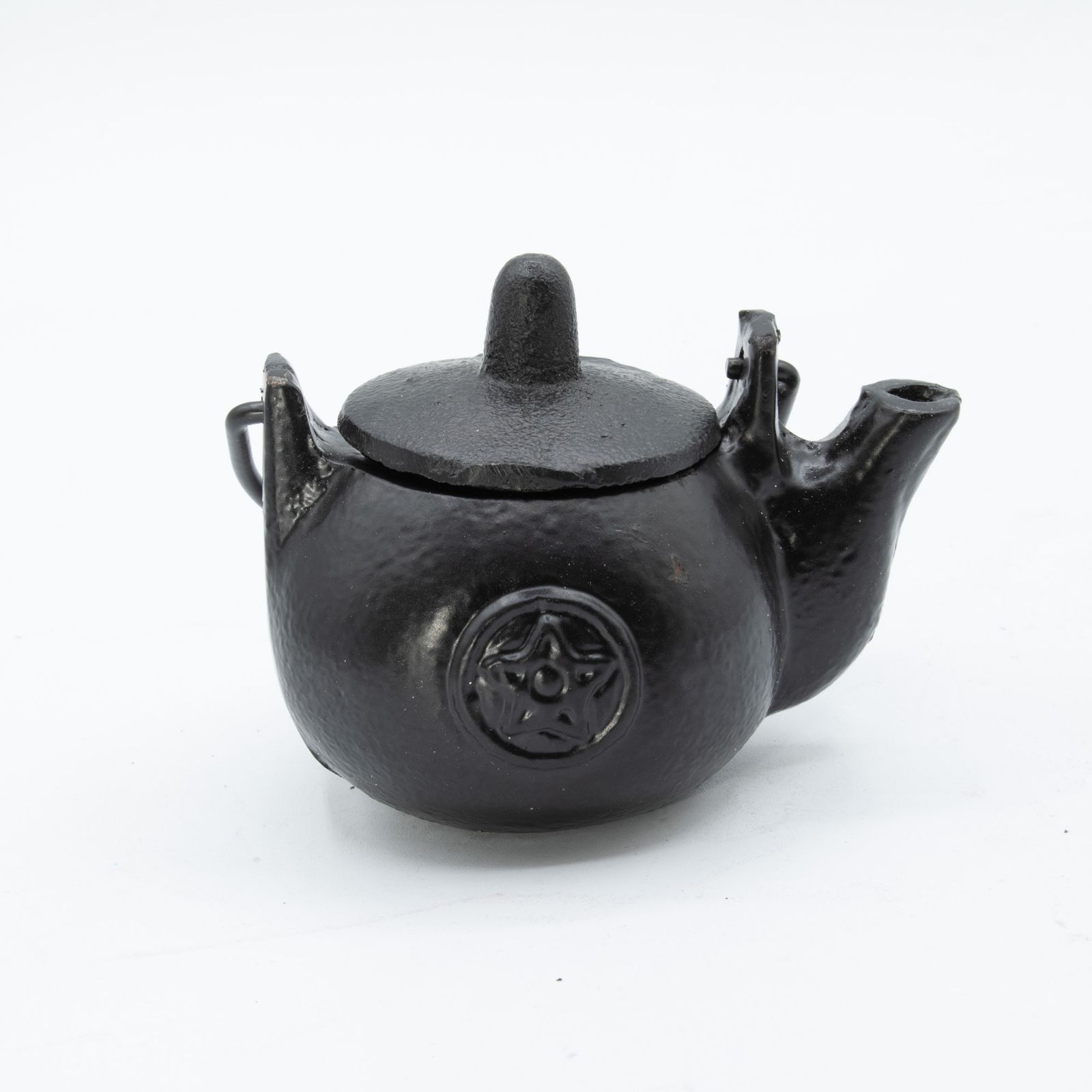 Räucherhalter – Klein Gusseisen Ritual Topf mit Fünfeck 8x8x10 cm – Bild 3