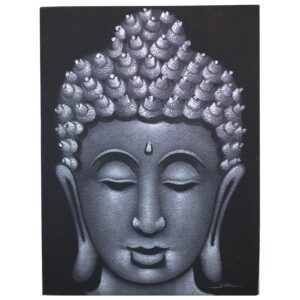 Buddha-Bild – Sandoptik – grau