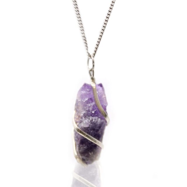 Cascade umwickelt Edelsteinkette – Roh Amethyst