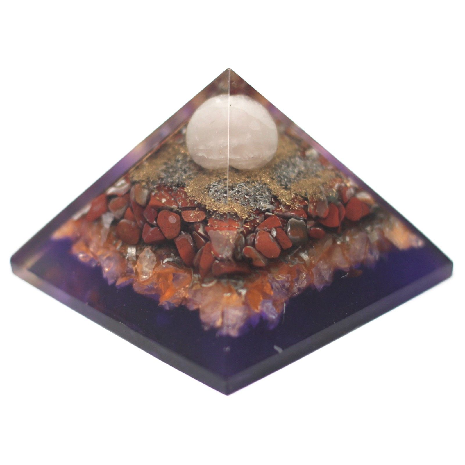 Große Orgonit-Pyramide 70 mm – Peacock(earth Sockel) – Bild 2