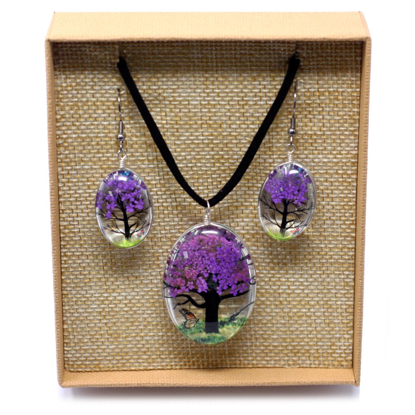 Schmuckset – Lebensbaum Set – Lavendel – Bild 5