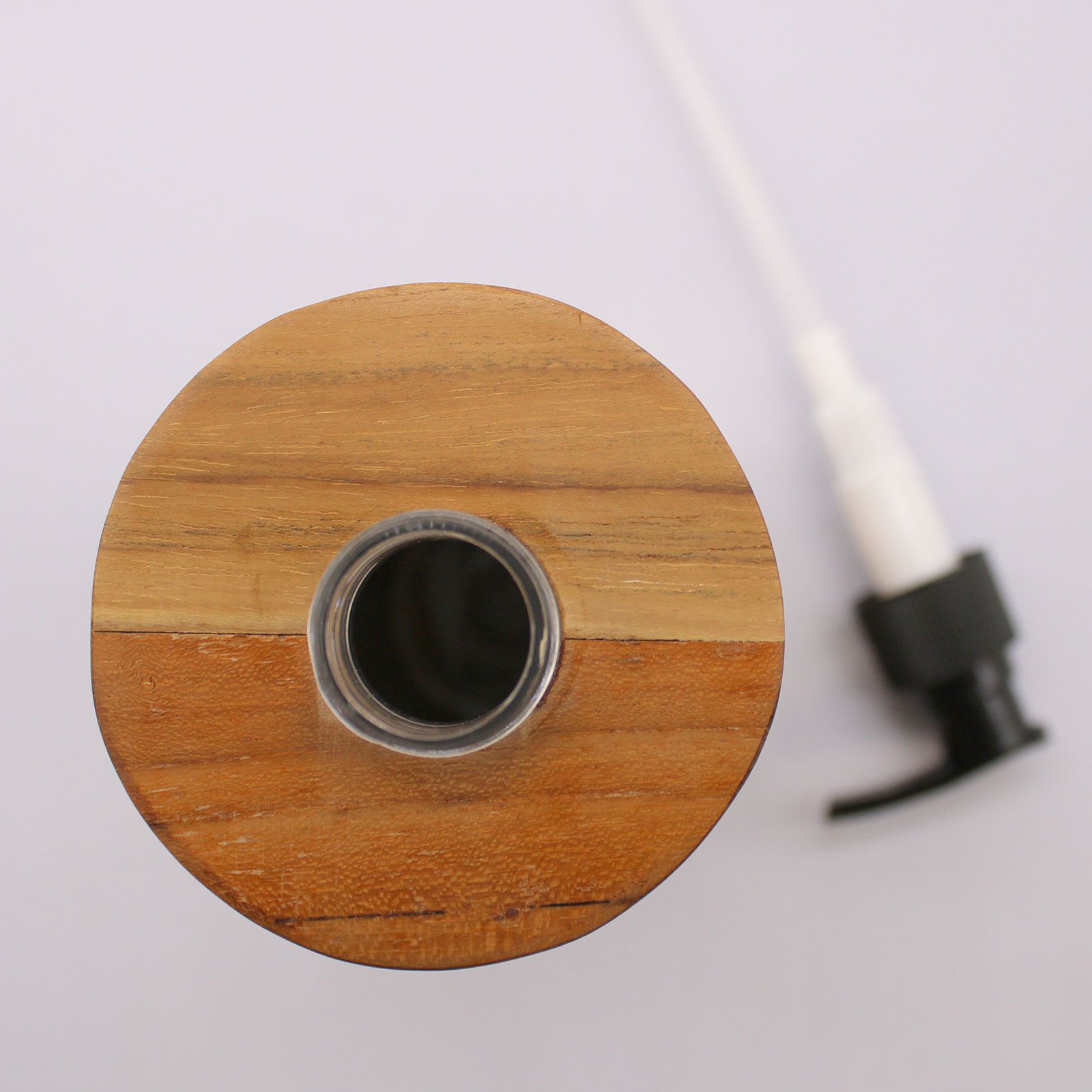Seifenzubehör – Natur Teakwood Seifenspender – Rund – Bild 6