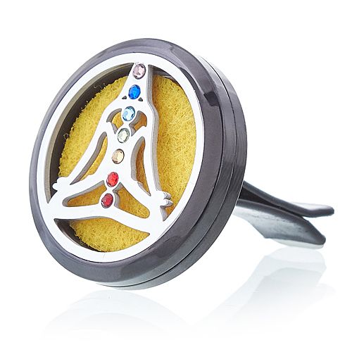 Auto-Duftanhänger – Zinnfarben Yoga-Chakra – 30 mm