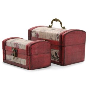 Vintage-Boxen mit Rosenmotiv – 2er-Set