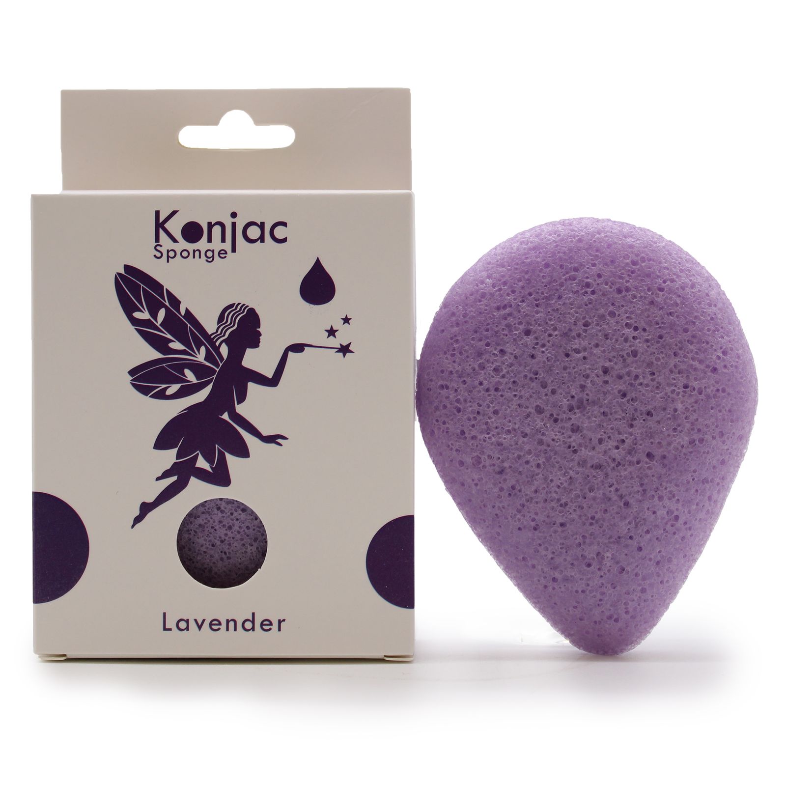 Konjac-Gesichtsschwamm – Tropfenform – Lavendel – beruhigend