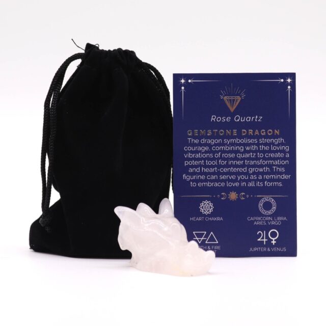 Kleiner Drachenkopf aus Edelstein – Rosenquarz 45x30x28mm