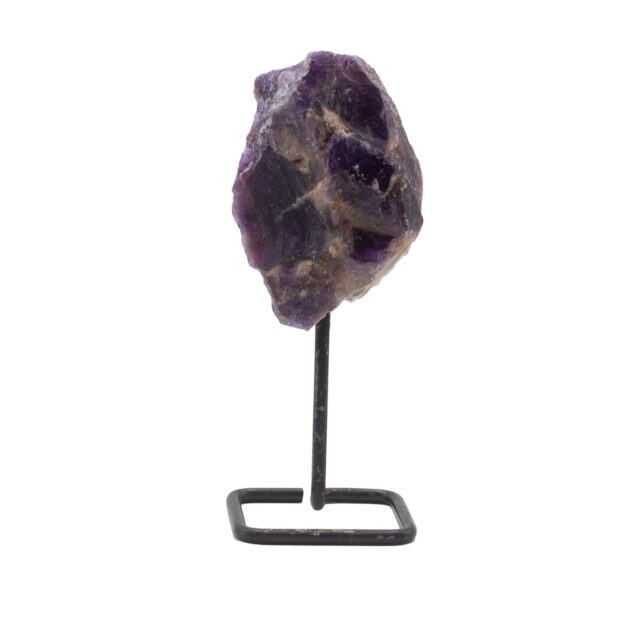 Mineralien-Sammlerstück auf Metallständer – Amethyst