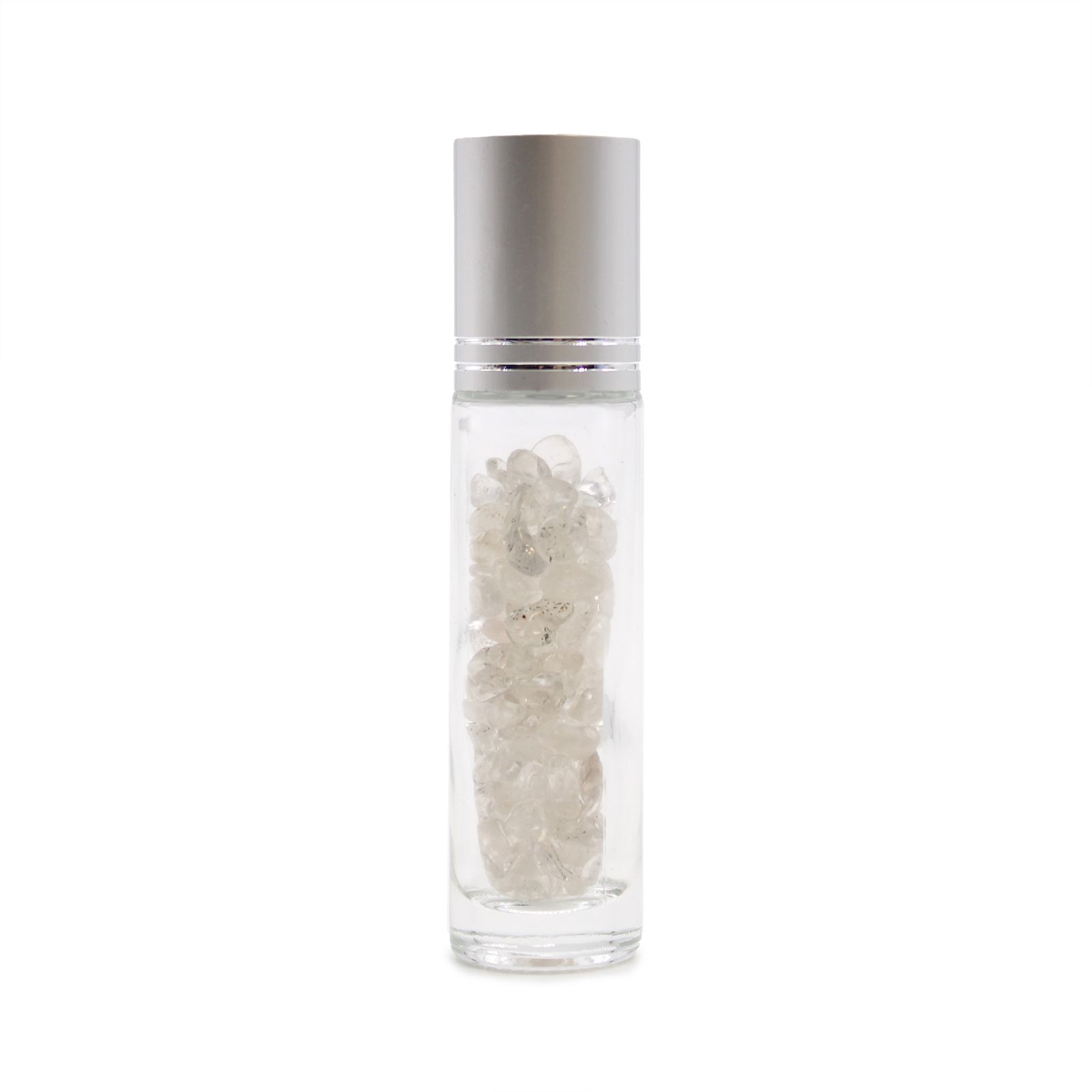Edelstein-Roll-on-Flasche – Bergkristall – 5 ml, silberfarbener Verschluss – Bild 2
