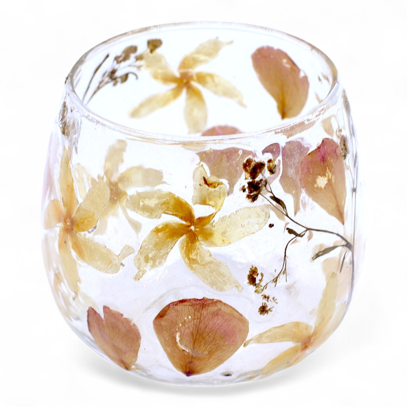 Kerzenhalter – Naturblumen im Glas – Gerade – Rosa – (8x8 cm) – Bild 4