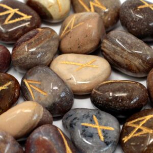 Runen – Runenstein-Set im Beutel – Fancy Jasper
