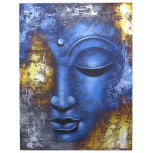 Buddha-Bild – blaues Gesicht, abstrakt