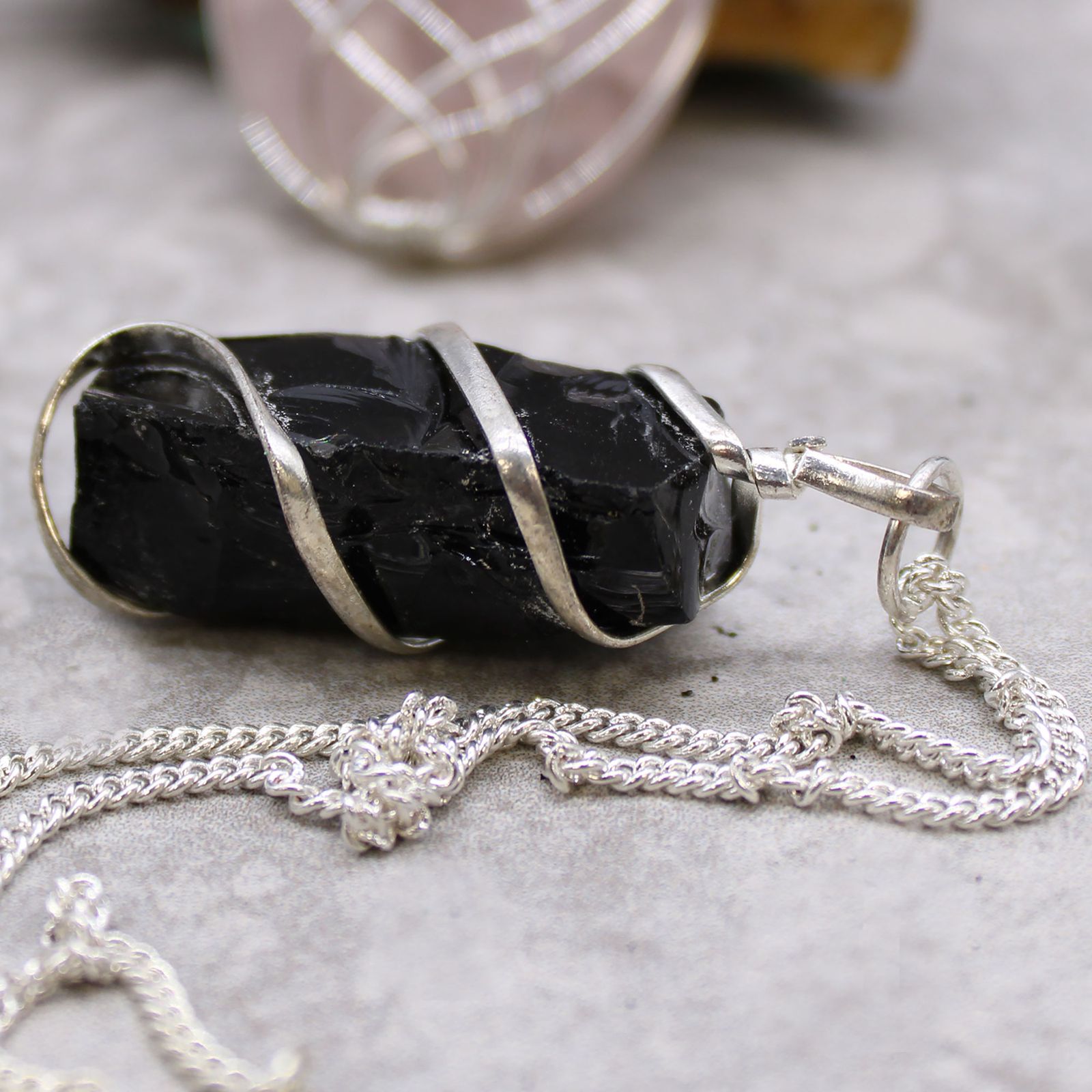 Halskette – Rough Schwarz Onyx – Bild 3