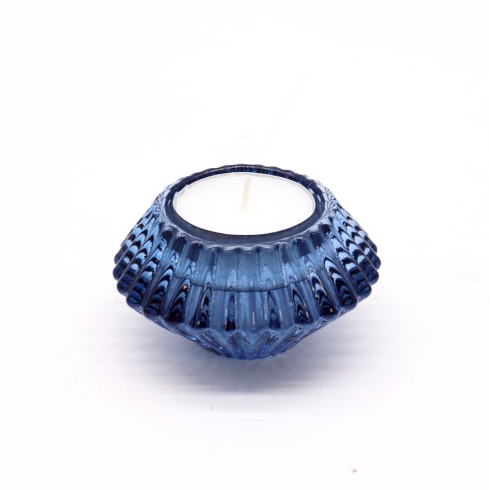 Kerzenhalter – Set mit 2 Blüten-Wendehalter Stabkerze Kerze / Teelicht Halter – Royal Blau – Bild 2