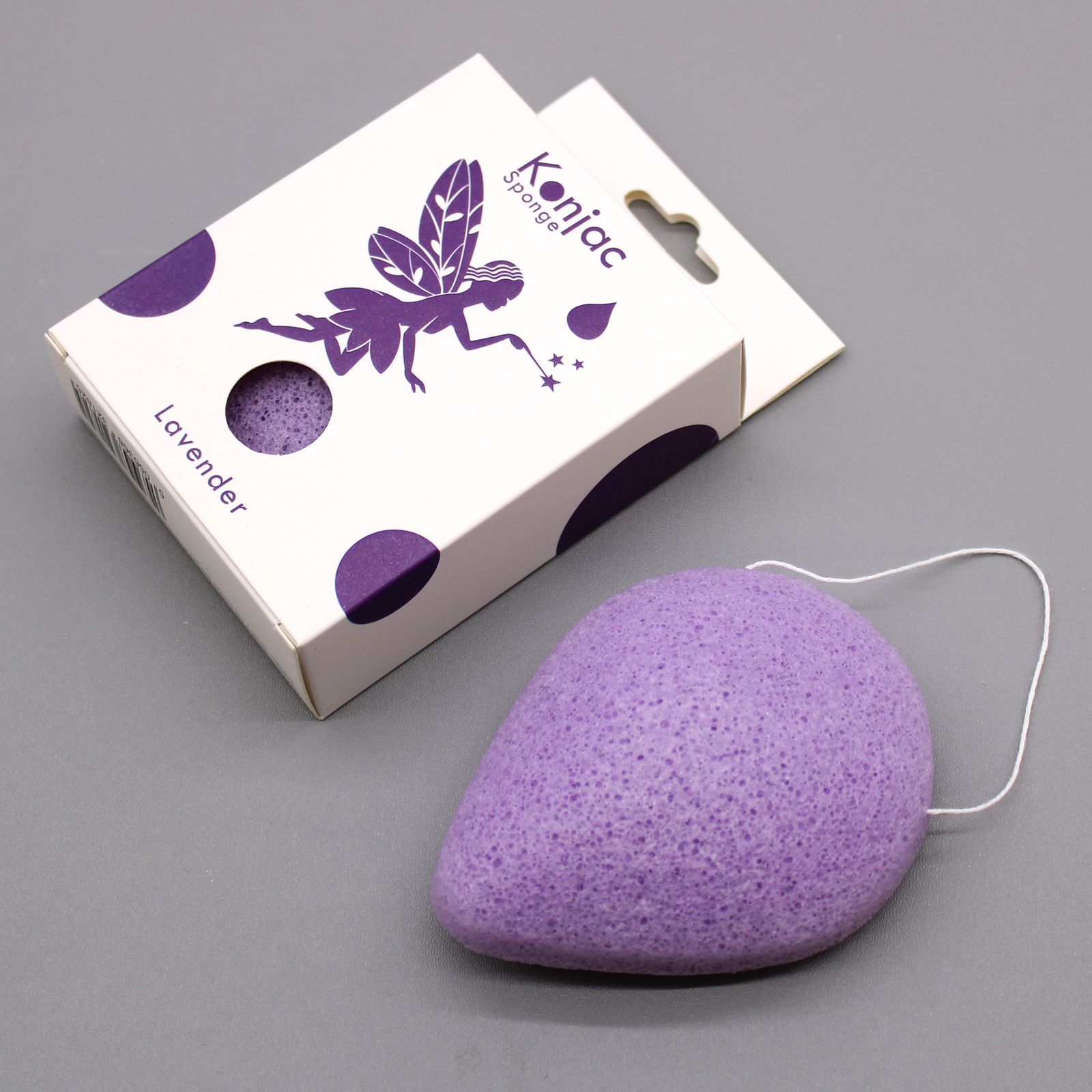 Konjac-Gesichtsschwamm – Tropfenform – Lavendel – beruhigend – Bild 2