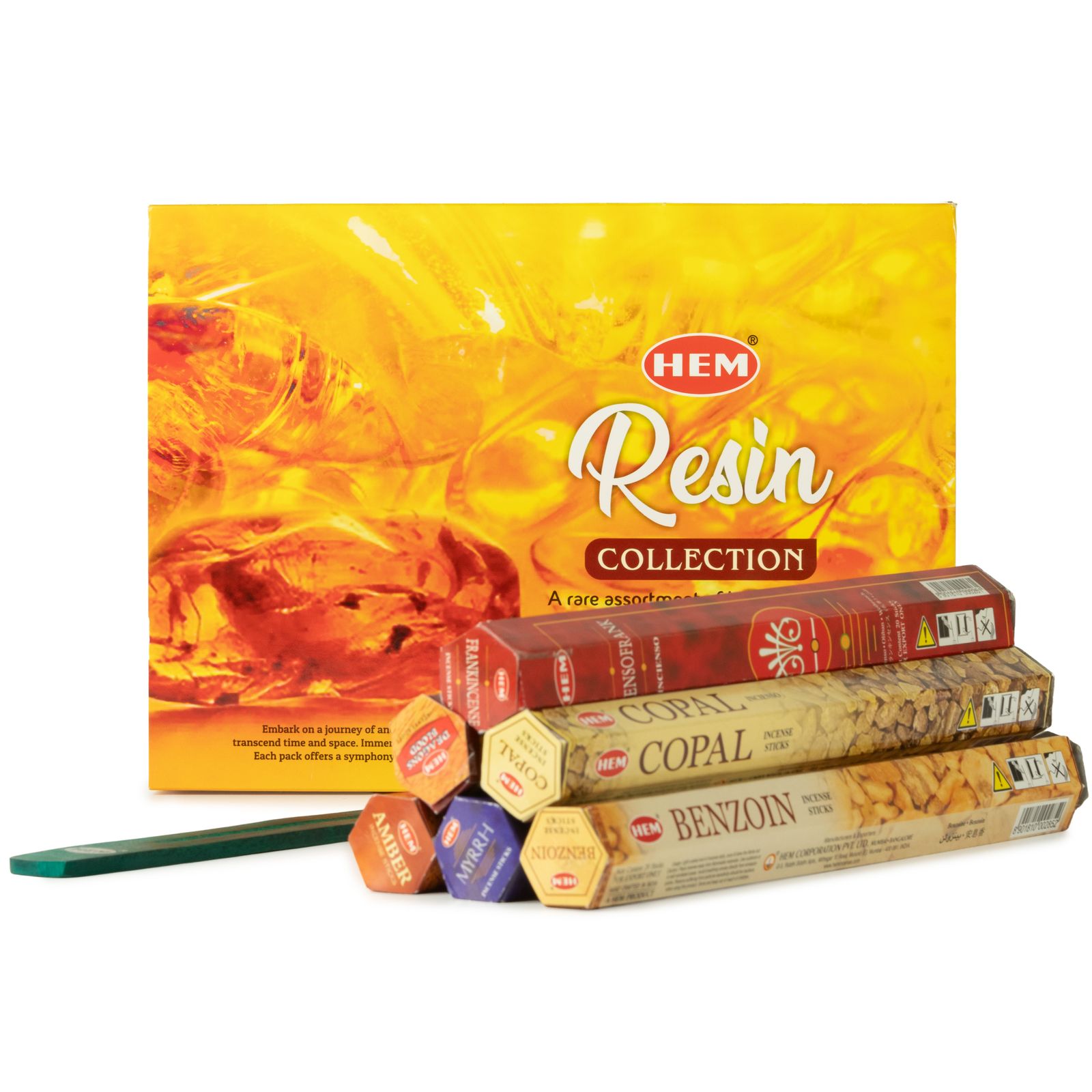 Räucherstäbchen – HEM sechseckig – Harz Collection & Ashcatcher (sortiert Packung 6)