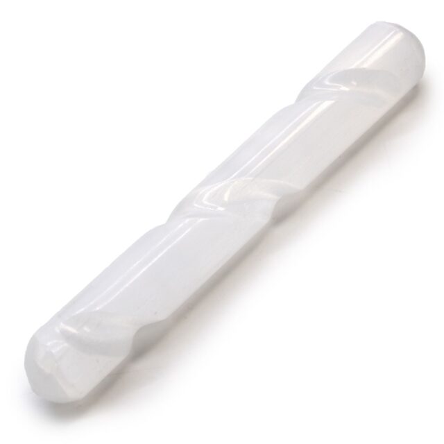 Selenit Spiralform Stab – 16 cm ( Rund beiden Enden)