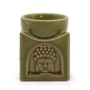 Buddha-Duftlampe, quadratisch – helles Jadegrün