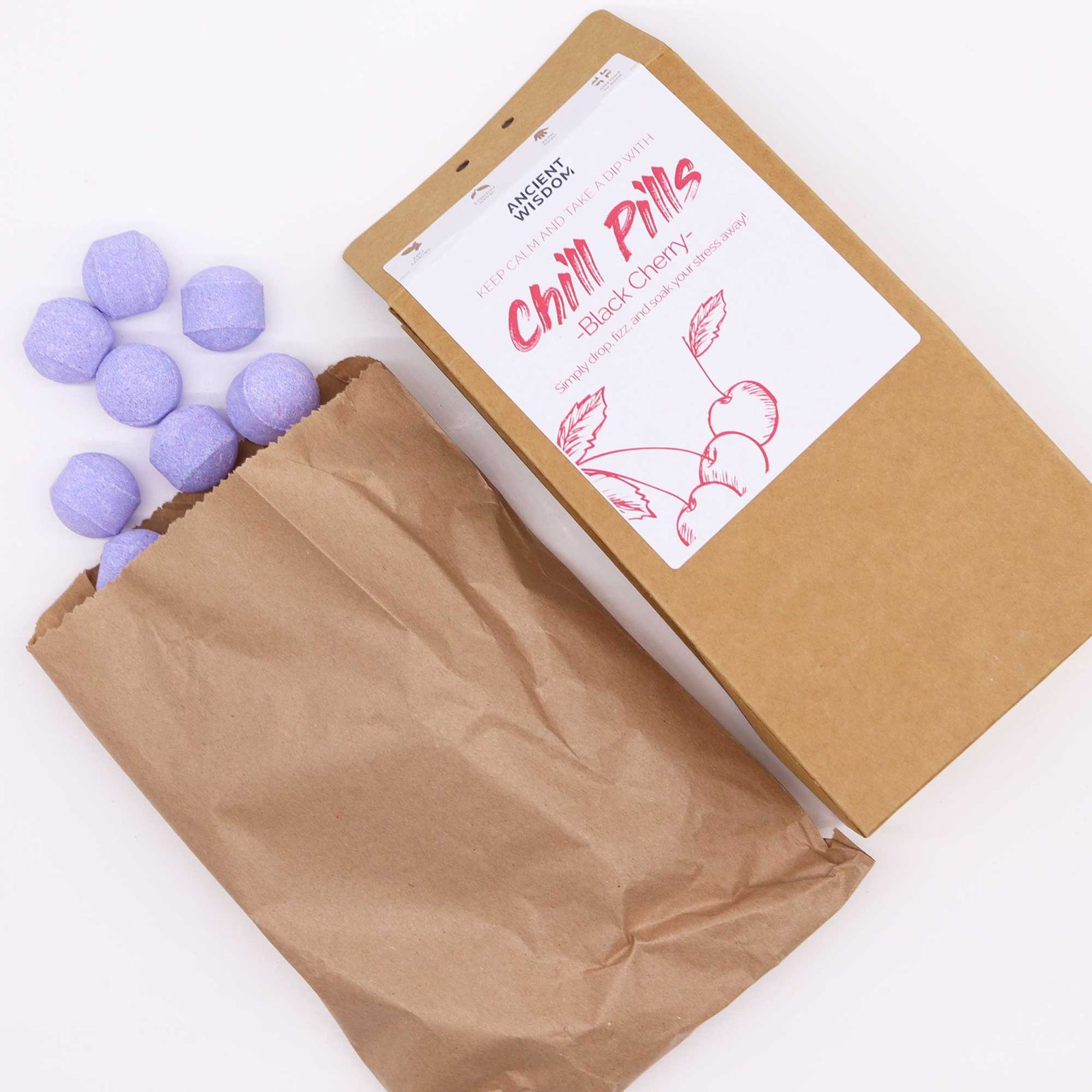Badekugeln „Chill Pills“ – Schwarz Kirsche, 350 g – Bild 2