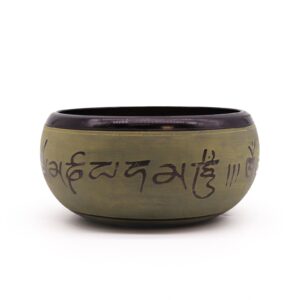 Earth Powder Klangschale – Mantra Fünf Buddhas – 16 cm