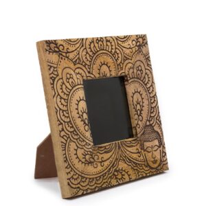 Mangoholz-Bilderrahmen „Buddha“ – schwarz, 20 × 20 cm
