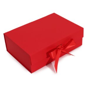 Faltbare Geschenkbox – Groß, Rot, 28.2 × 20.2 × 9.2 cm