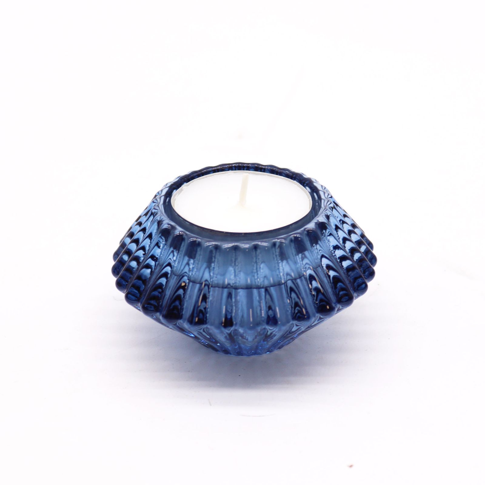 Kerzenhalter – Set mit 2 Blüten-Wendehalter Stabkerze Kerze / Teelicht Halter – Royal Blau – Bild 5