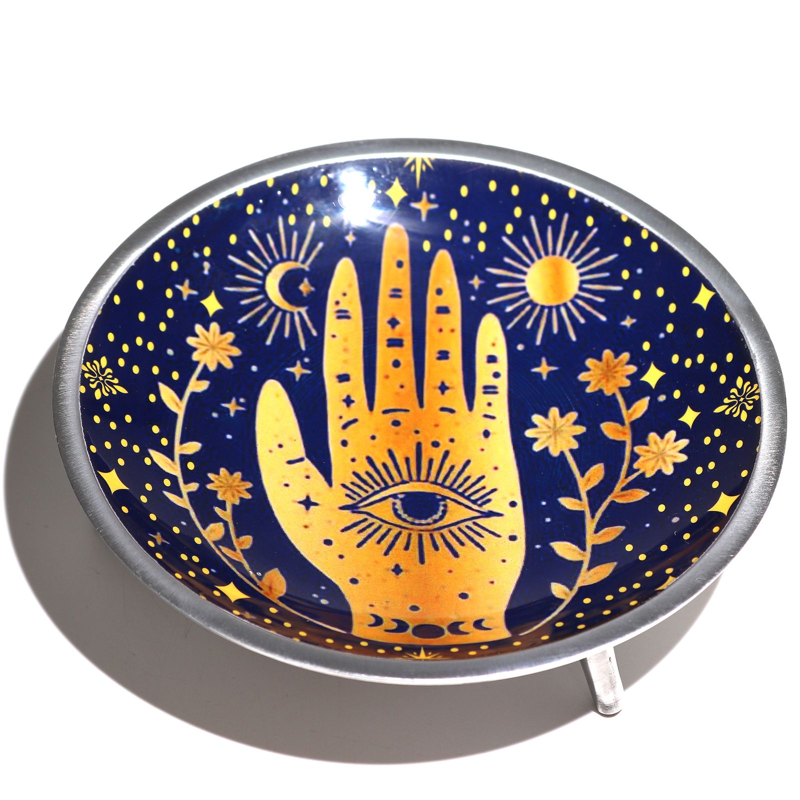 Dreibeiniges Ritualgefäß – Hamsa in Mitternachtsblau – Bild 2