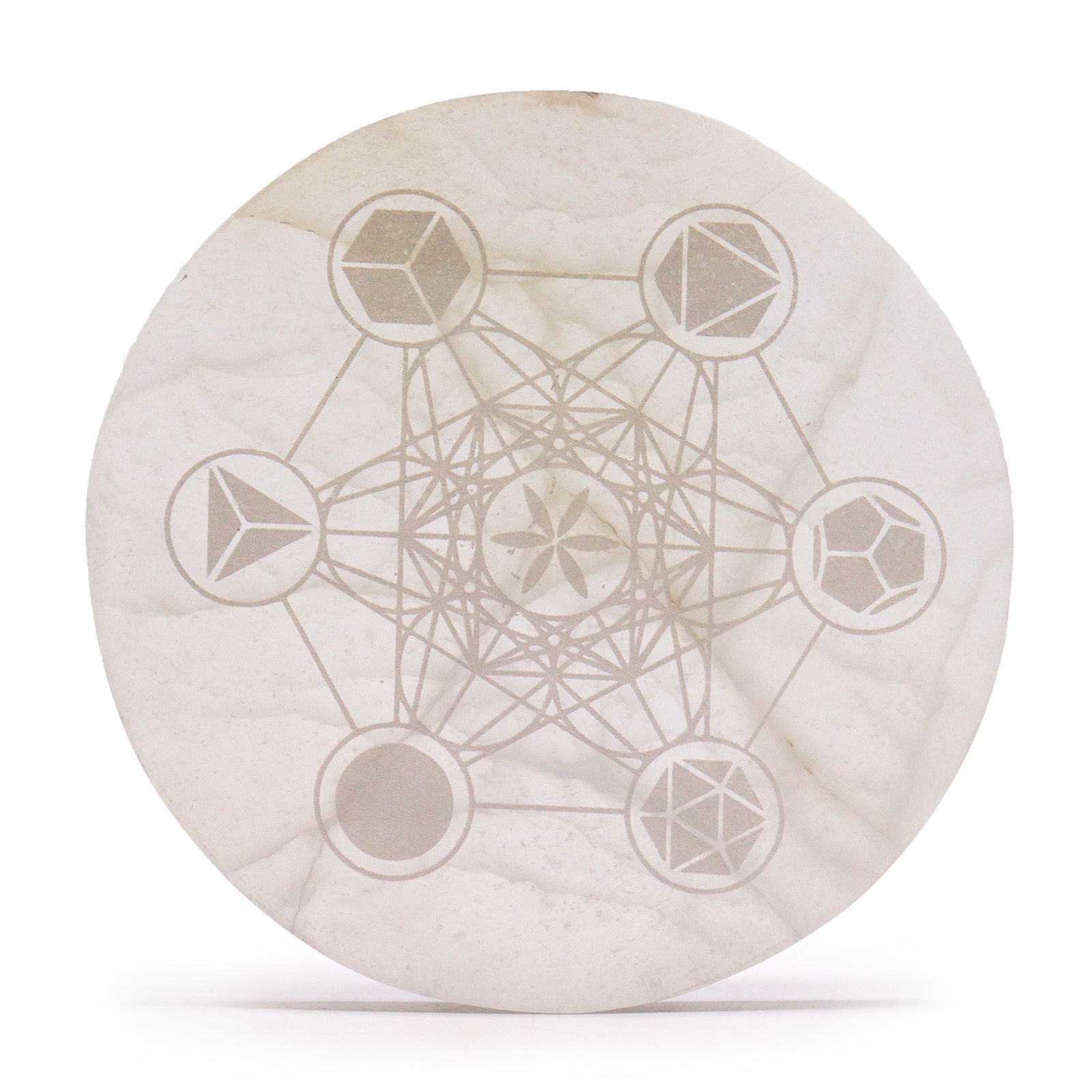 Große Selenit-Ladeplatte 18 cm – Sacred Geometry – Bild 3
