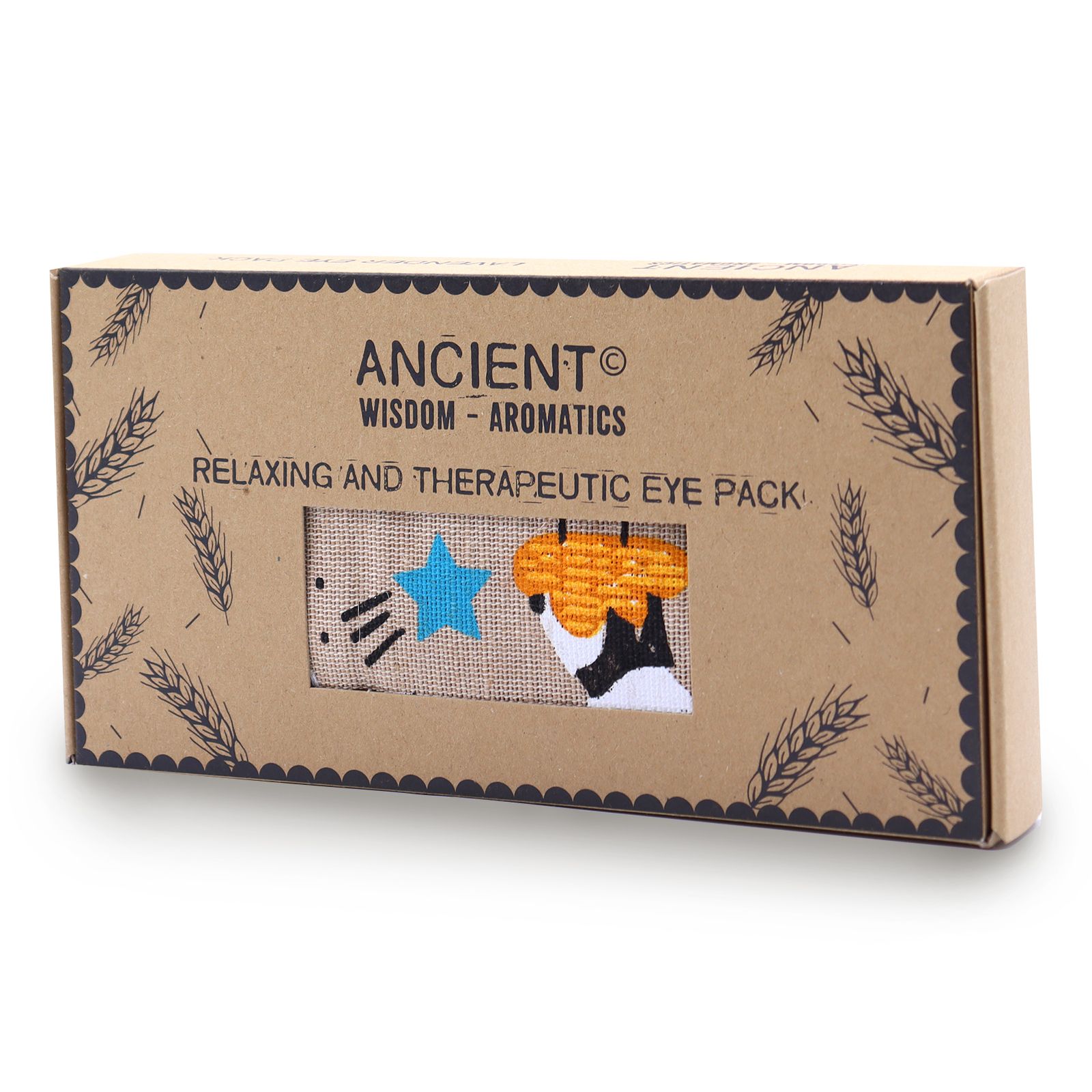 Massage-Accessoire – Augenkissen mit Lavendel aus Baumwolle und Jute in Geschenkbox – Sleepy Panda