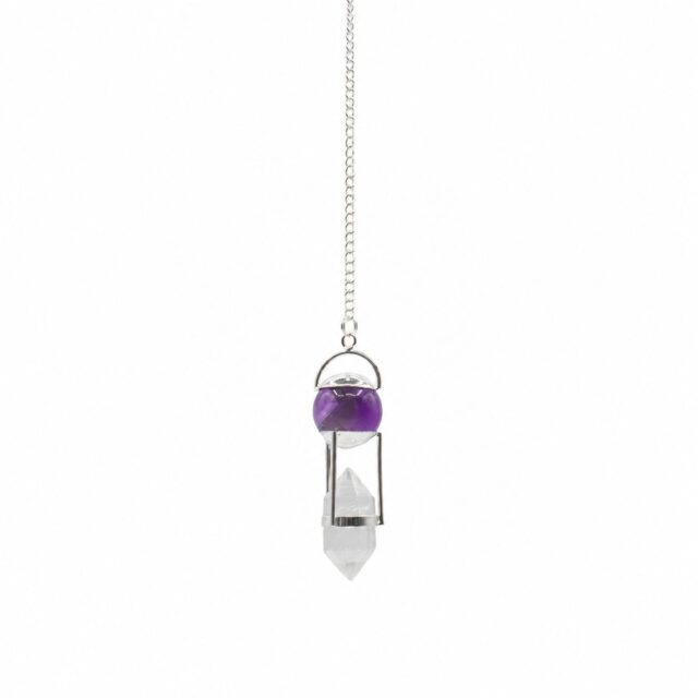 Seeker von Wahrheit – Doppel – Kraft Pendel – Amethyst Kugel – Bergkristall Doppel – Terminated