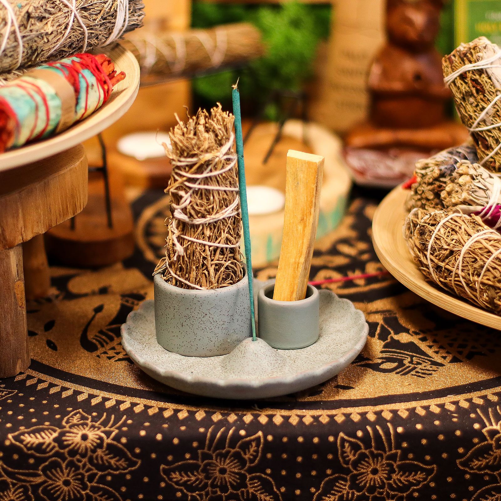 Räucherhalter – Palo Santo & Räucher – Lotusblüte – Blau – Bild 8
