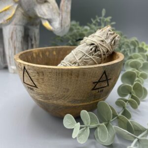 Räucherhalter – aus Holz Räucher – und Ritualschale – Four Elements – 12x7 cm