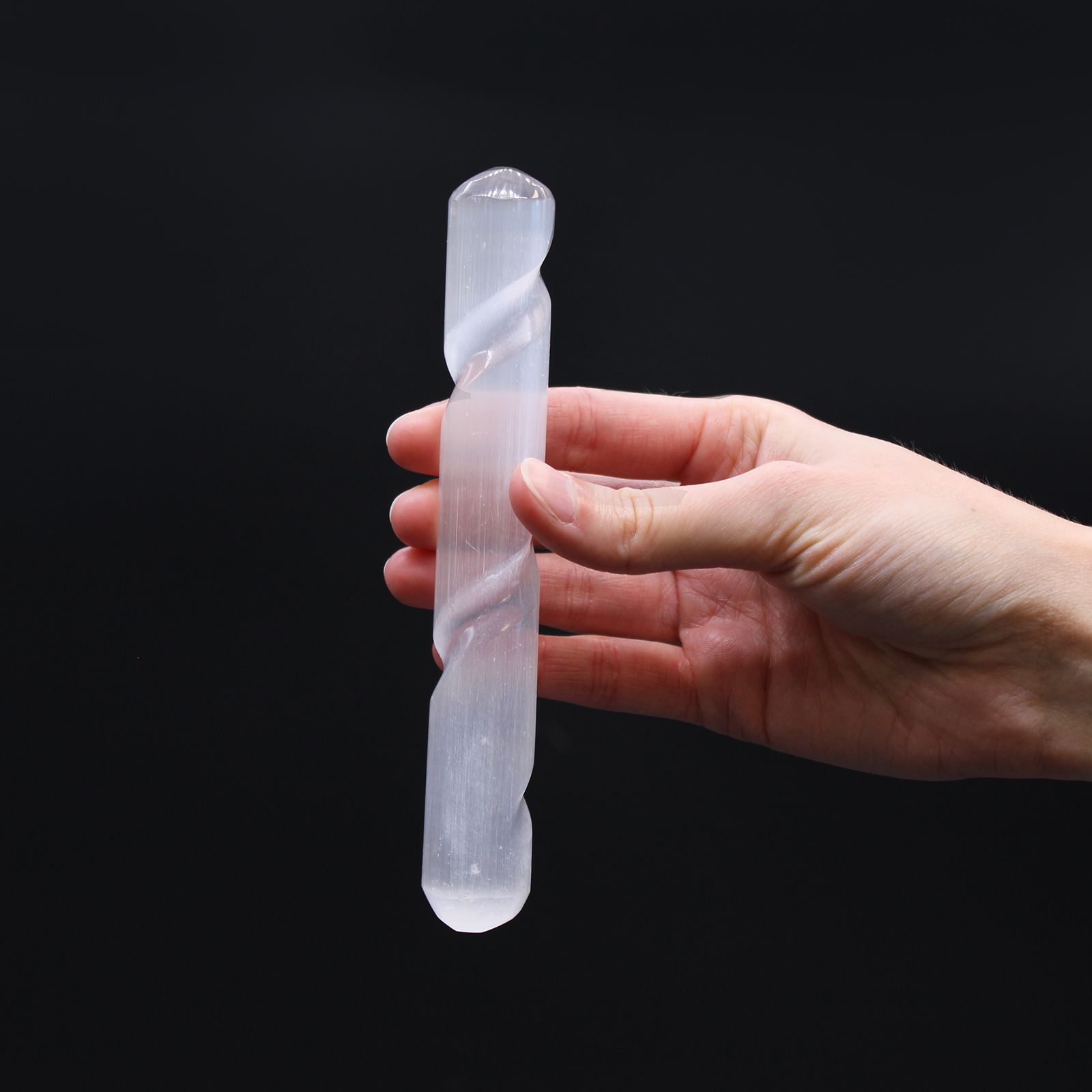 Selenit Spiralform Stab – 16 cm ( Rund beiden Enden) – Bild 2
