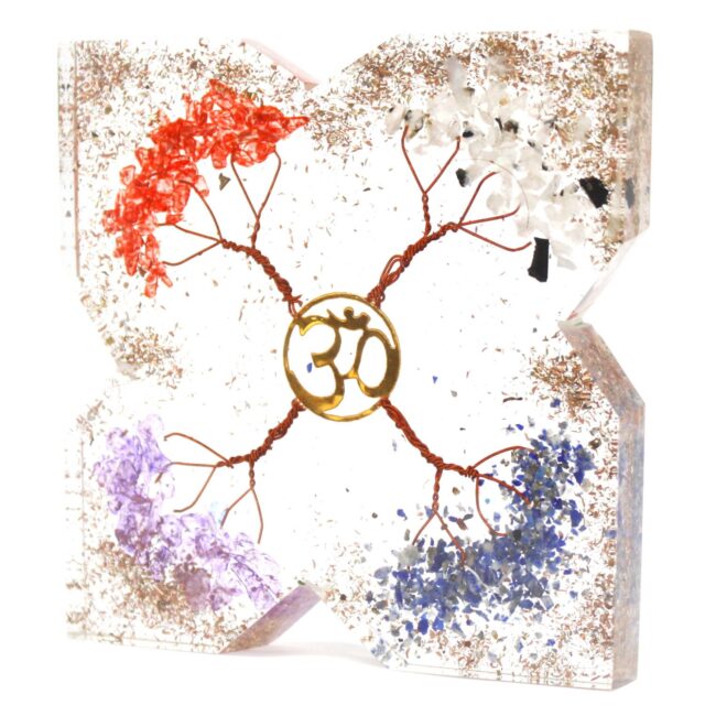 Orgonit-Tischobjekt – 4 Baum Kupfer Attractor – Groß