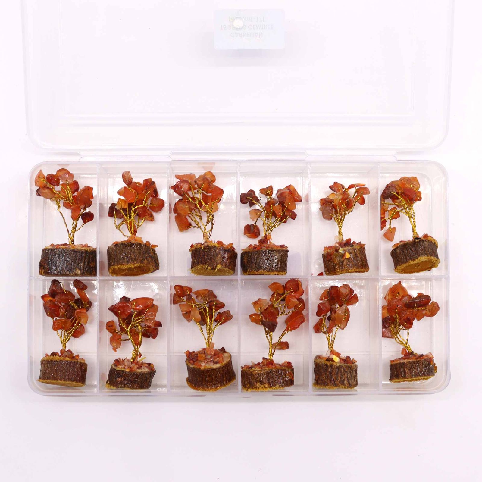 Mini-Edelsteinbaum mit Holzsockel – Karneol (15 Steine) – Bild 6