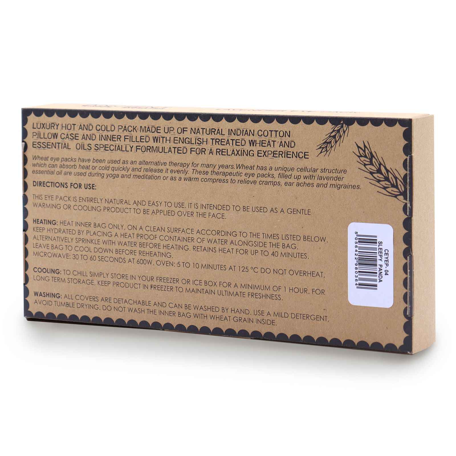 Massage-Accessoire – Augenkissen mit Lavendel aus Baumwolle und Jute in Geschenkbox – Sleepy Panda – Bild 3