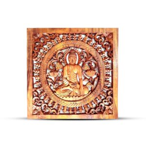 Holz-Wandbild „Buddha“ – quadratisch 40 × 40 cm