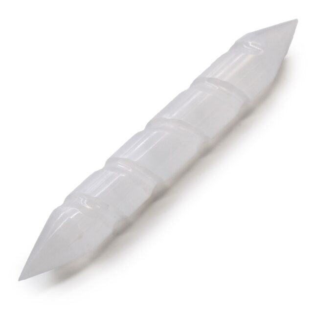 Selenit Spiralform Wands – 16 cm (Spitze beiden Enden)