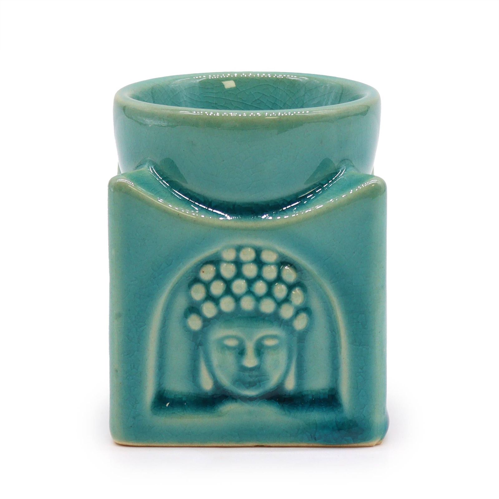 Buddha-Duftlampe, quadratisch – zartes Türkis