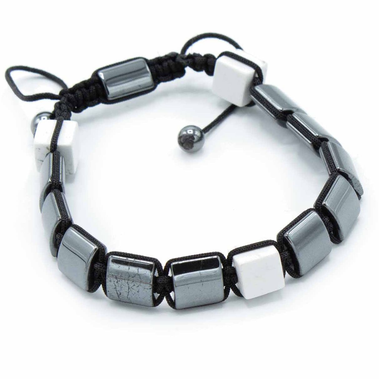 Armband – Weiß Jasper Cuboids – Bild 2