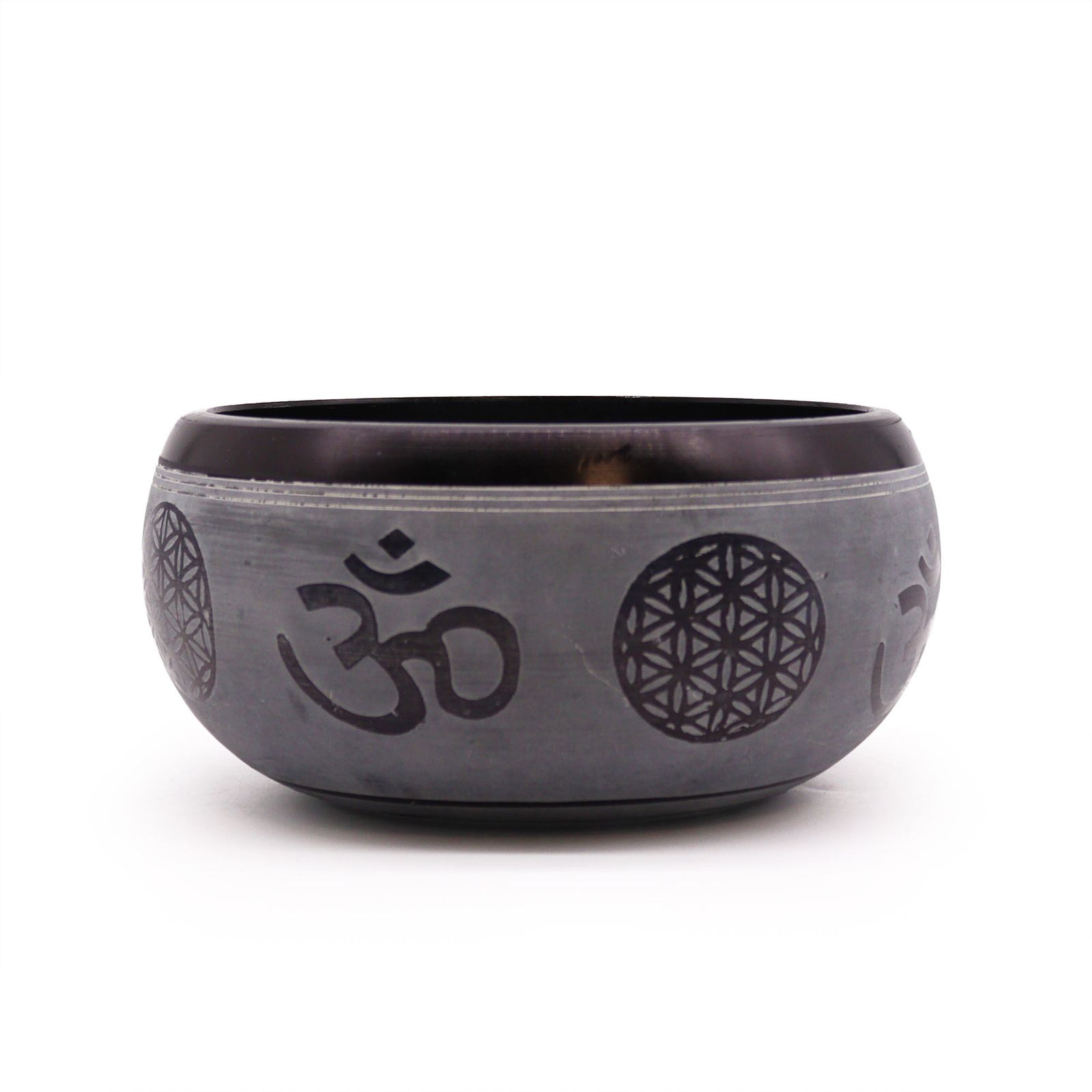 Earth Powder Klangschale – Om Fünf Buddhas – 16 cm